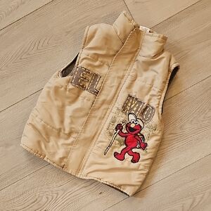 Vintage 2008 Sesame Street Outdoor Explorer Elmo Neutral Colored Puffer Vest, 3T